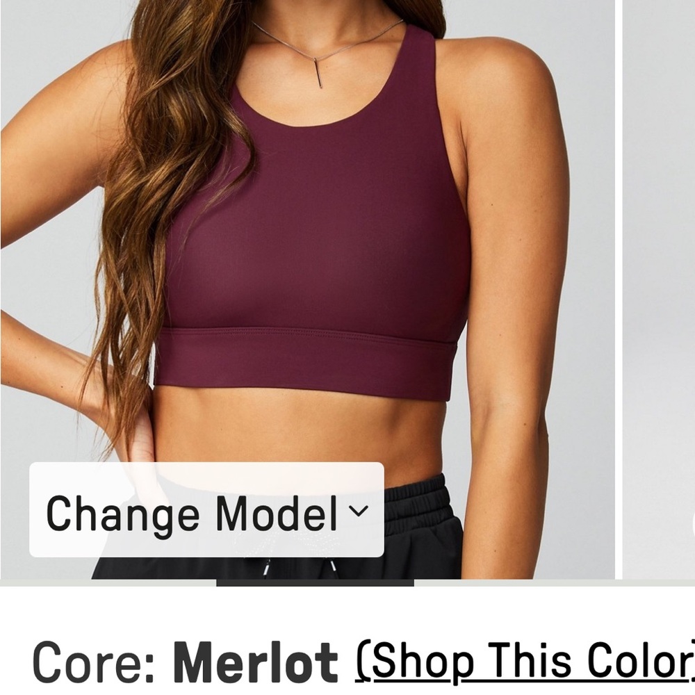 Fabletics High Impact Sports Bra, Merlot